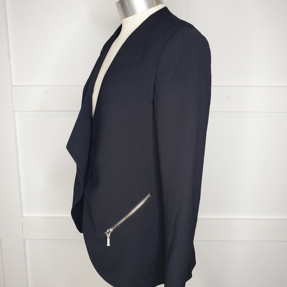 Trouve Nordstrom X-Small Black Open Drape Blazer - Picture 2 of 6